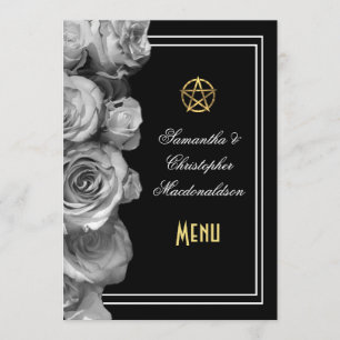 Wiccan pentacle black wedding menu