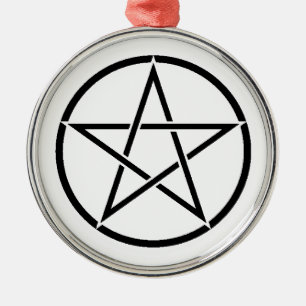 Wiccan Pentacle (Pentagram) Metal Tree Decoration