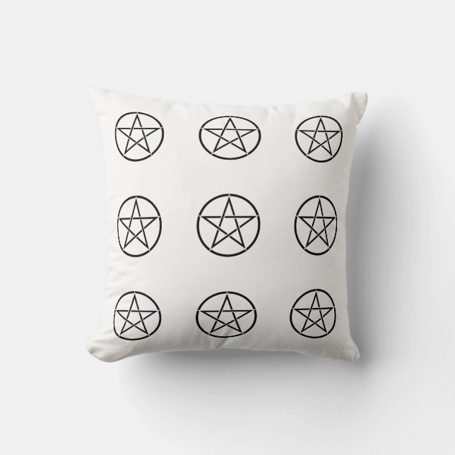 Wiccan Pentacle (Pentagram) Throw Pillow (Front)