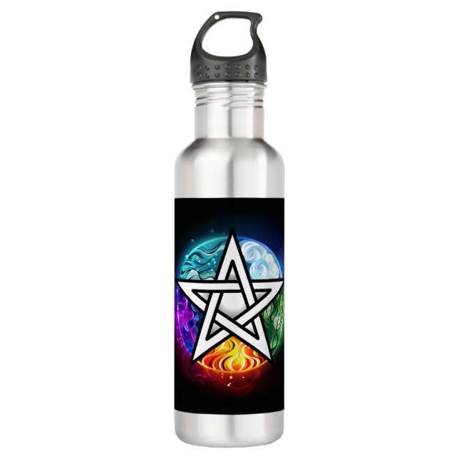 Wiccan pentagram 710 ml water bottle (Front)