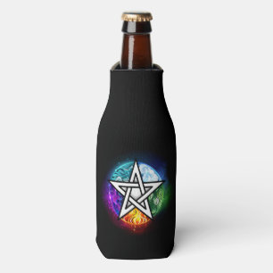 Wiccan pentagram bottle cooler