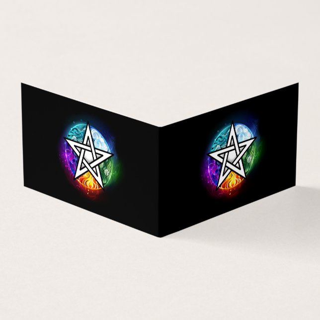 Wiccan pentagram business card (Outside)