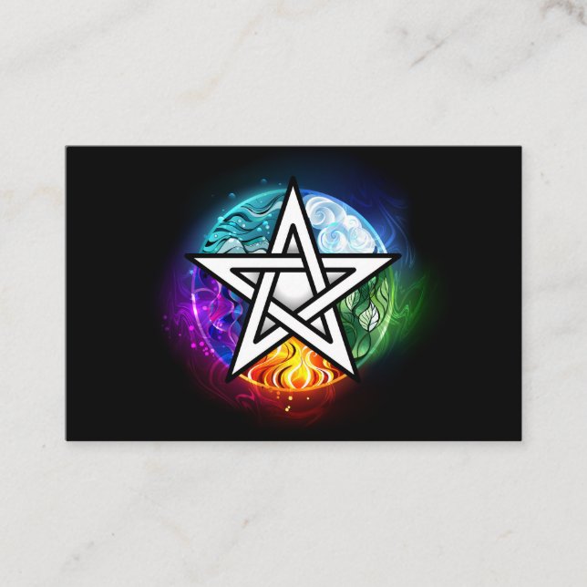 Wiccan pentagram business card (Front)