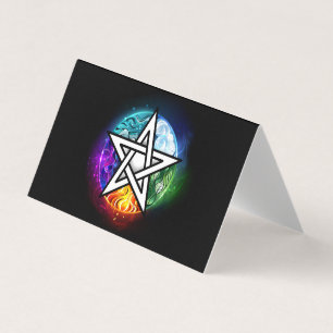 Wiccan pentagram business card