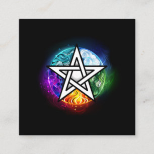 Wiccan pentagram calling card