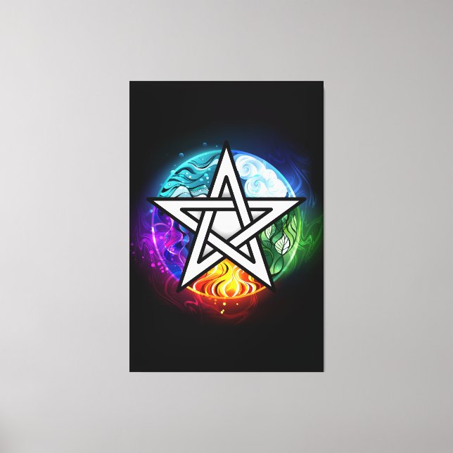 Wiccan pentagram canvas print (Front)