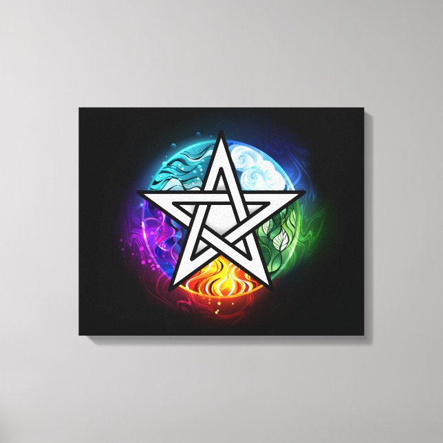 Wiccan pentagram canvas print (Front)