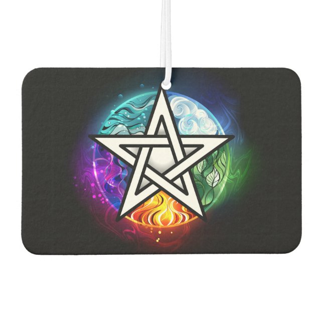 Wiccan pentagram car air freshener (Front)
