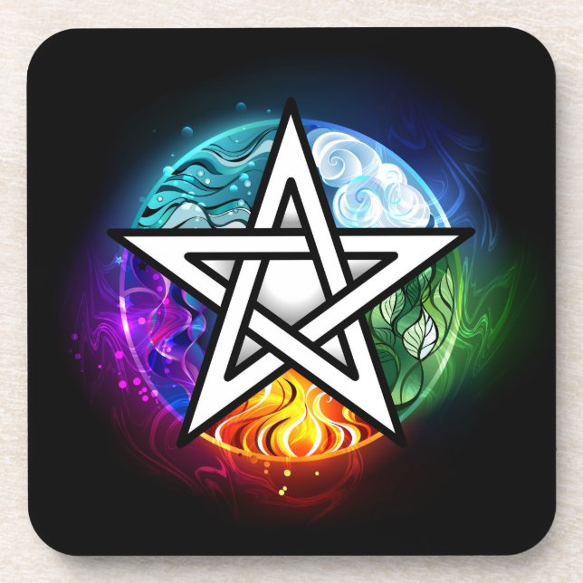 Wiccan pentagram coaster (Front)
