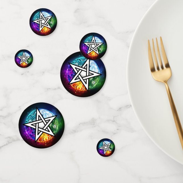 Wiccan pentagram confetti (Group)