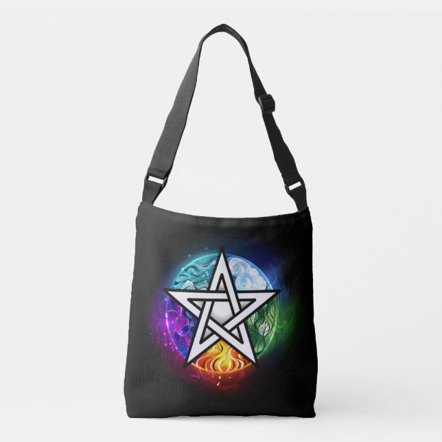 Wiccan pentagram crossbody bag (Front)