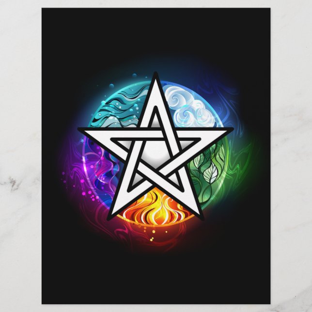 Wiccan pentagram custom letterhead (Front)
