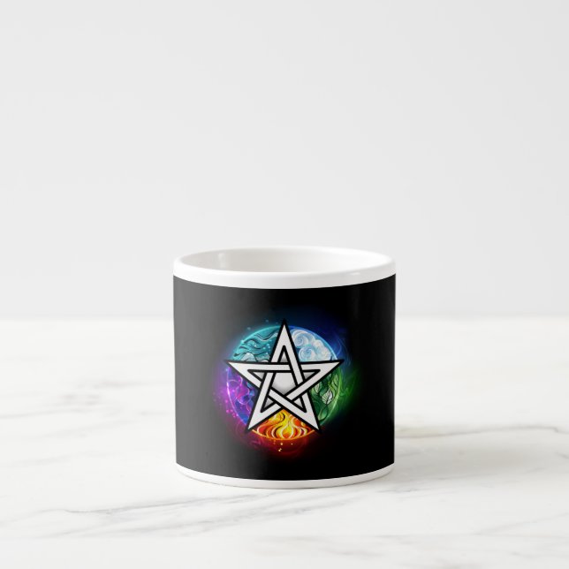 Wiccan pentagram espresso cup (Front)