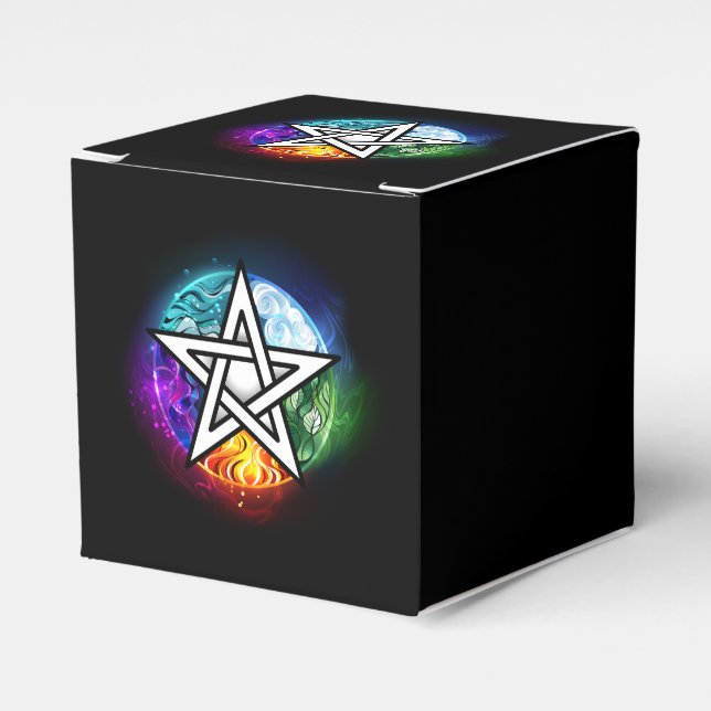 Wiccan pentagram favour box (Front Side)