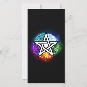 Wiccan pentagram holiday card