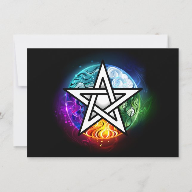 Wiccan pentagram invitation (Front)