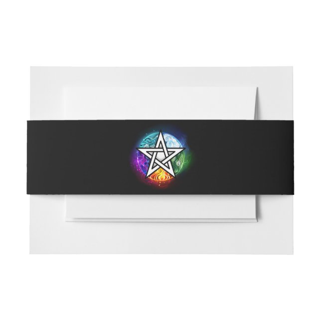 Wiccan pentagram invitation belly band (Front Example)