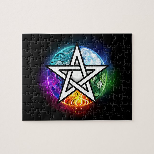 Wiccan pentagram jigsaw puzzle (Horizontal)