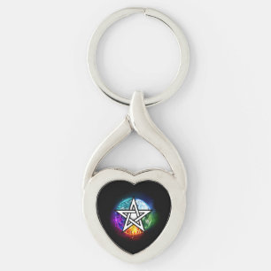 Wiccan pentagram key ring