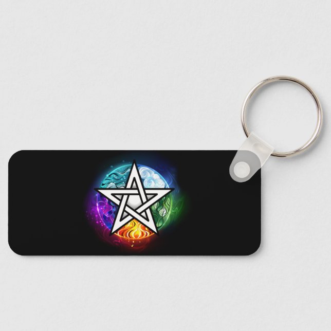 Wiccan pentagram key ring (Front)