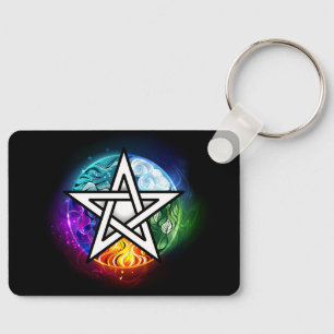 Wiccan pentagram key ring