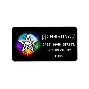 Wiccan pentagram label