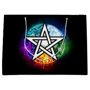 Wiccan pentagram large gift bag
