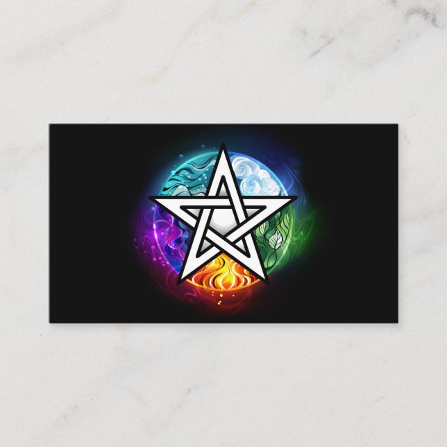 Wiccan pentagram loyalty card (Front)