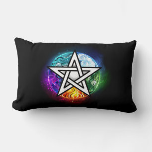 Wiccan pentagram lumbar cushion