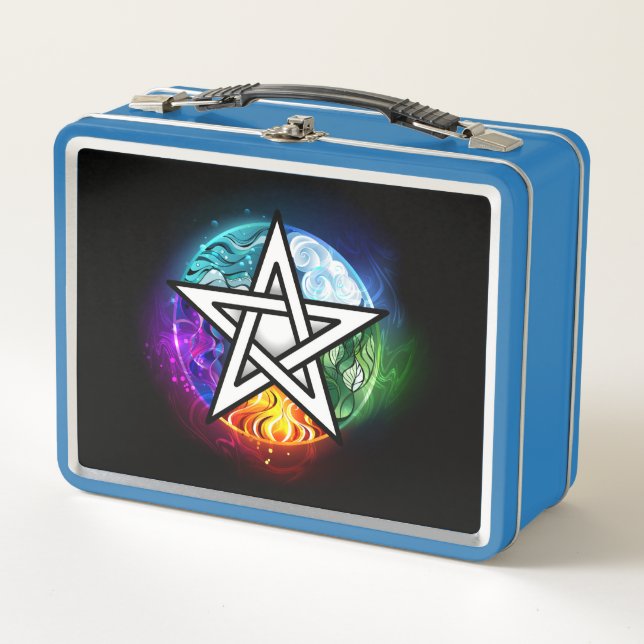 Wiccan pentagram metal lunch box (Front)
