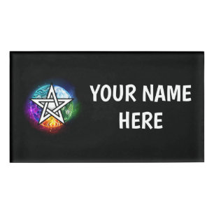 Wiccan pentagram name tag