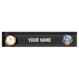 Wiccan pentagram nameplate