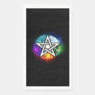 Wiccan pentagram napkin