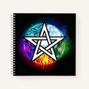 Wiccan pentagram notebook