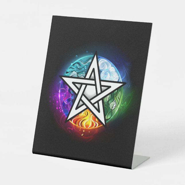 Wiccan pentagram pedestal sign (Front)