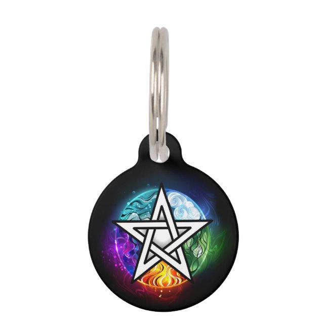 Wiccan pentagram pet tag (Front)