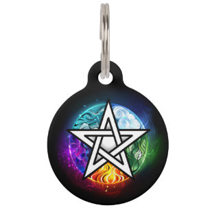 Wiccan pentagram pet tag