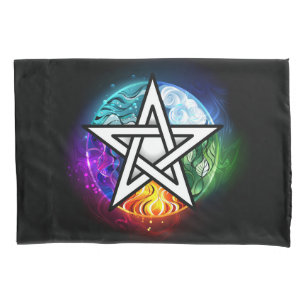 Wiccan pentagram pillowcase
