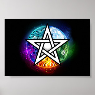 Wiccan pentagram poster