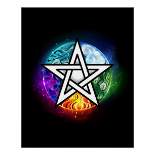 Wiccan pentagram poster
