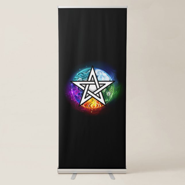 Wiccan pentagram retractable banner (Front)