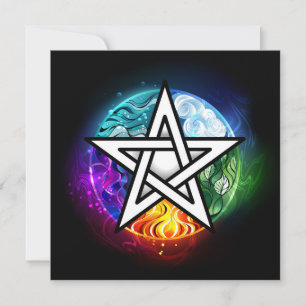 Wiccan pentagram save the date