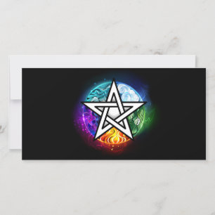 Wiccan pentagram save the date