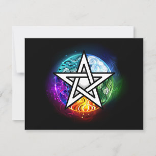 Wiccan pentagram save the date