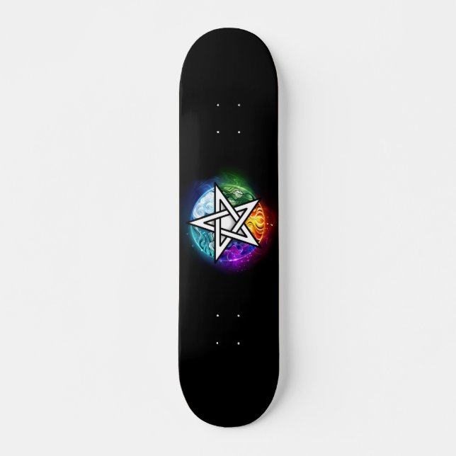 Wiccan pentagram skateboard (Front)