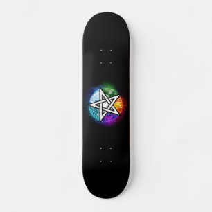 Wiccan pentagram skateboard