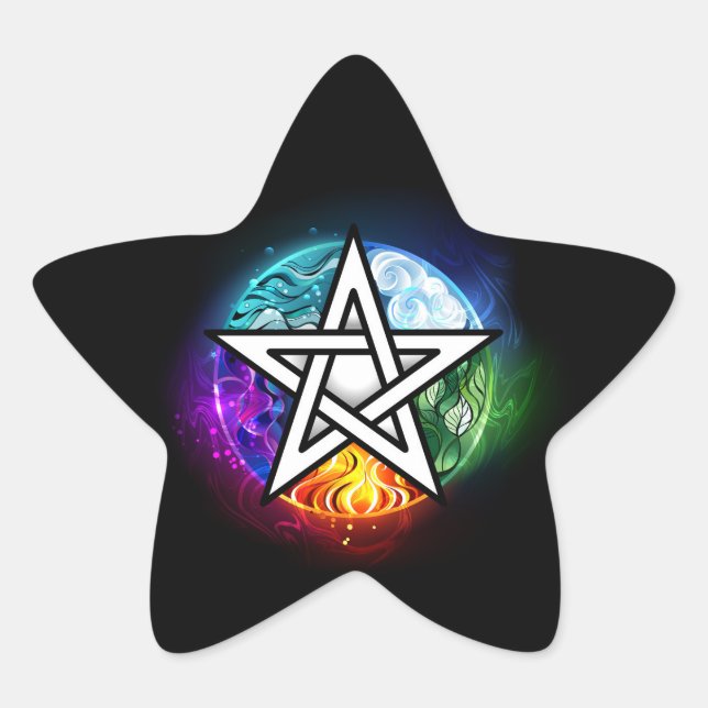 Wiccan pentagram star sticker (Front)