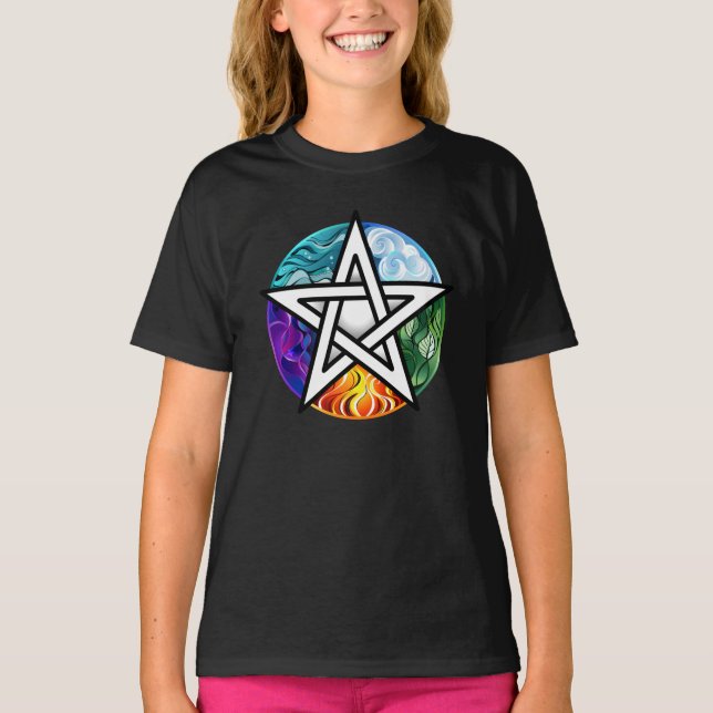 Wiccan pentagram T-Shirt (Front)