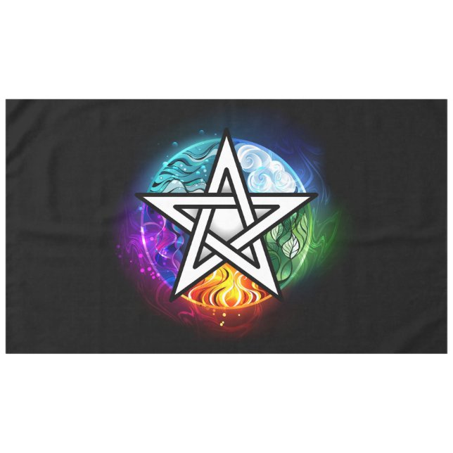 Wiccan pentagram tablecloth (Front (Horizontal))
