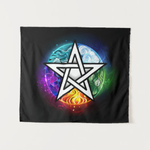 Wiccan pentagram tapestry